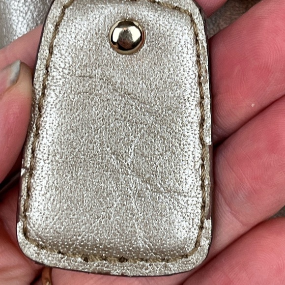 LIZ CLAIBORNE Large Bronz Hobo Bag Gorgeous Patina Multipockets Zippered - Picture 5 of 16